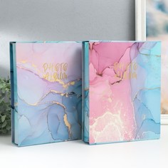 Фотоальбом на 200 фото 10х15 см "Мраморная дымка" МИКС 26х20,5х5,7 см No Brand