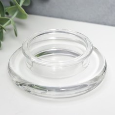 Подсвечник стекло на 1 свечу "Анта" d-4,5 см прозрачный 8,5х8,5х2,5 см No Brand