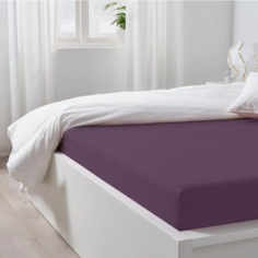 Простынь на резинке 120x200x20 "Баклажан", трикотаж Постель Виктория