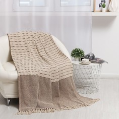 Плед Этель Marcus 220х240± 5 см, 450 гр/м2, цвет бежевый, хлопок 100%