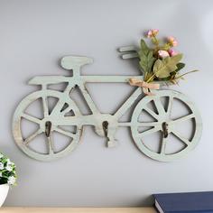 Крючки декоративные дерево "Велосипед с букетом цветов" 22х40х3,5 см No Brand
