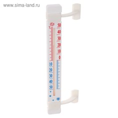 Термометр, уличный, спиртовой, оконный, на липучках, белый No Brand