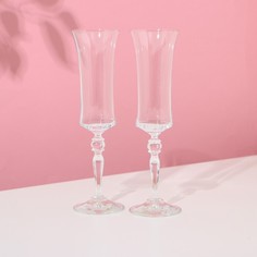 Набор бокалов для шампанского Грация, 2 шт, 190 мл, хрустальное стекло Crystal Bohemia