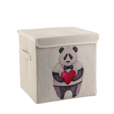 Короб стеллажный для хранения с крышкой «Влюблённая панда», 30?30?28,5 см No Brand
