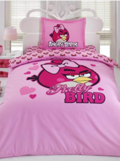 Элитное детское постельное белье Angry Birds односпальное аниме для девочки турция 1