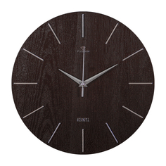 Часы настенные интерьерные Классика Рубин d 30см корпус коричневый с серебром