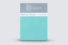 Простыня натяжная на резинке 200х200х23 Ecotex Моноспейс, сатин, бирюзовый