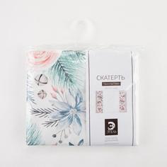 Скатерть "Этель" Christmas flowers 149х110см с ГМВО, 100%хл, 190г/м2