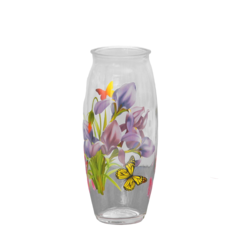 Ваза Ирис с деколью, d-7см, 10х23 см No Brand