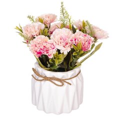 Цветок искусственный декоративный Композиция розовых цветов, в кашпо, 18 см, Y6-2060 No Brand