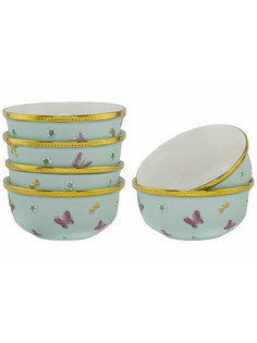 Салатник Lenardi Бабочки 6шт фарфор 15см 144-456