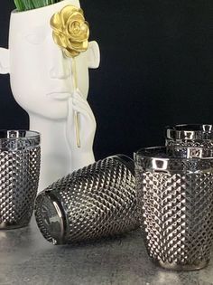 Набор из 6 стаканов Lenardi 260мл графит в подарочной упаковке стекло