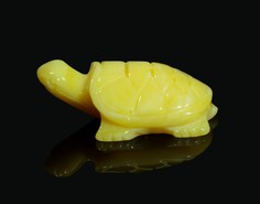 Фигурка декоративная T&Z_Mineral Черепаха из прессованного янтаря 7 см