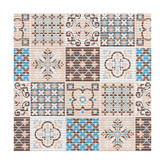 Коврик для ванной Вилина Преображение 7093-225PT-brown-blue, вспененный ПВХ, 0,8 x 15 м