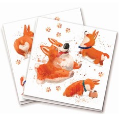Салфетки С Днем Рождения Корги 33см х 33см 12шт No Brand