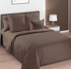 Постельное белье Mercury Home Страйп моккачино 1.5 СП Перкаль 2 наволочки 70x70