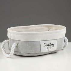 Корзина стеллажная с ручками Кантри, 320 х 220 х 100 мм, серый No Brand