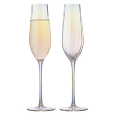 Набор из 2 штук Бокалы для шампанского Liberty Jones Gemma Opal 0.22 л, цвет перламутровый