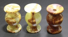 Подсвечники из натурального камня Оникс T&Z_Mineral для церковной свечи 6 см 3 шт
