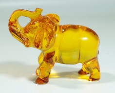 Фигурка декоративная из прессованного Янтаря T&Z_Mineral Слон 11 см