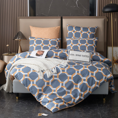 Комплект постельного белья Делюкс Сатин Ситрейд Евро Viva - Home Textile