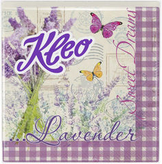 Салфетки бумажные Kleo Лаванда 3 слоя 33*33см 20шт Сясьский ЦБК