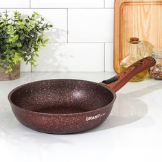 Сковорода Granit ultra red, d=24 см, съёмная ручка, антипригарное покрытие, цвет коричневы Kukmara