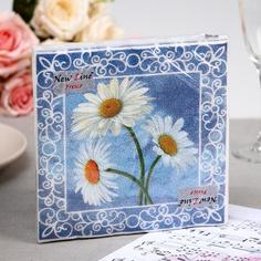 Салфетки бумажные New Line FRESCO Ромашки, 2 слоя, 33x33 см, 20 шт. (2 набор) No Brand