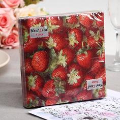 Салфетки бумажные New line FRESCO Клубника, 2 слоя, 33x33 см, 20 шт. (2 шт) No Brand