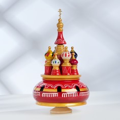 Сувенир музыкальный Храм, Москва орнамент ручная роспись No Brand