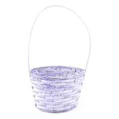 Корзина для цветочныx композиций бамбук 16x10x32 см сиреневая No Brand