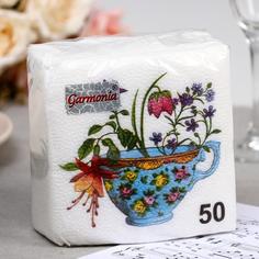 Салфетки бумажные Гармония цвета. Лютики, 50 шт. (2 набор) No Brand