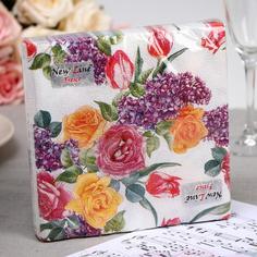 Салфетки бумажные New Line FRESCO Цветочный орнамент, 2 слоя, 33x33 см, 20 шт. (2 шт) No Brand