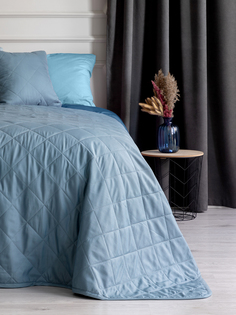 Покрывало стеганое микрофибра Унисон 160х200 Soft touch Blue-gray