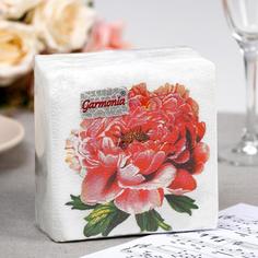 Салфетки бумажные Гармония цвета. Пионы, 50 шт. (2 шт) No Brand
