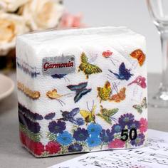 Салфетки бумажные Гармония цвета. Бабочки, 50 шт. (2 набор) No Brand