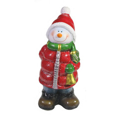 Фигурка декоративная Снеговик с колокольчиком 9*9*20см KSMR-714180 No Brand