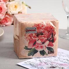 Салфетки бумажные Гармония цвета Пионы, 100 листов (2 шт) No Brand