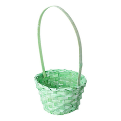 Корзина для цветочныx композиций бамбук 15x9x31 см зеленая No Brand