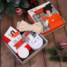 Набор подарочный «Новый год: Time to Relax» полотенце и аксессуары No Brand