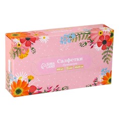 Салфетки бумажные в коробке очная поляна 100 шт. No Brand