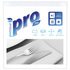 Салфетки бумажные Protissue 1сл 33х33 белые 100шт в уп С232, (2шт.)