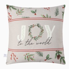 Наволочка декоративная "Этель" Joy to the world 40 х 40 см, 100% хлопок No Brand