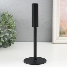 Подсвечник металл на 1 свечу "Симпл" d=2 см чёрный 9х22 см No Brand