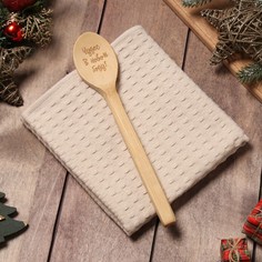 Доляна Набор подарочный Доляна "Чудес в новом году": беж.полотенце 35х60см, хл 100%, ваф 2