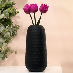 Ваза "Сара" из черного стекла 31*15*15 см No Brand