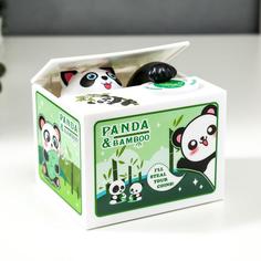 Копилка пластик "Панда прячет монетки" 9х12х10 см No Brand