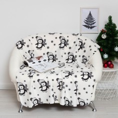 Плед Пингвинята 120х150см, флис 160гр/м, пэ100% No Brand