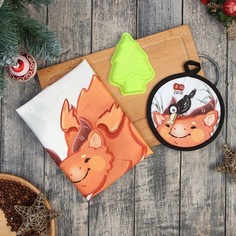 Набор подарочный Этель "Китайский дракон": кух.полотенце 40х73см, прихватка 17х17см; хлопо