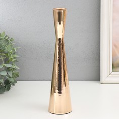 Подсвечник металл на 1 свечу "Песочные часы" d=3 см золото 6х29 см No Brand